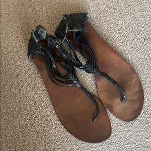 Black strappy sandals